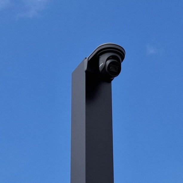 Alarm SystemExpert.co.uk Square camera mast with tilt anchor 3 meters Black