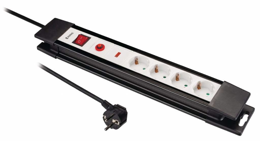 König Surge-Protected Socket Pro-Line 4-Way 3.00 m - Grounded