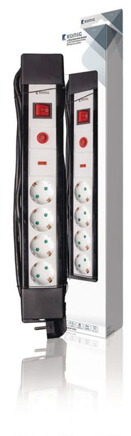 König Surge-Protected Socket Pro-Line 4-Way 3.00 m - Grounded