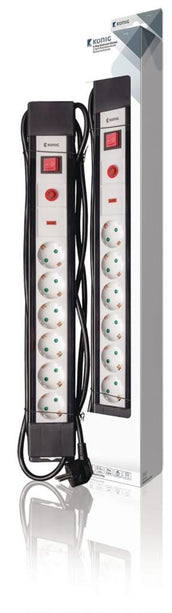 König Surge-Protected Socket Pro-Line 6-Way 3.00 m - Grounded