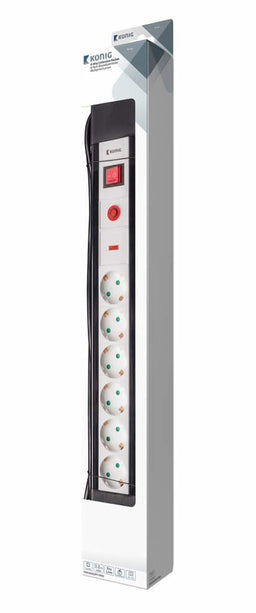 König Surge-Protected Socket Pro-Line 6-Way 3.00 m - Grounded