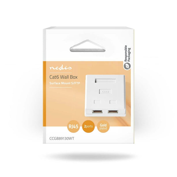 Nedis Surface-mounted Network Wall Box White