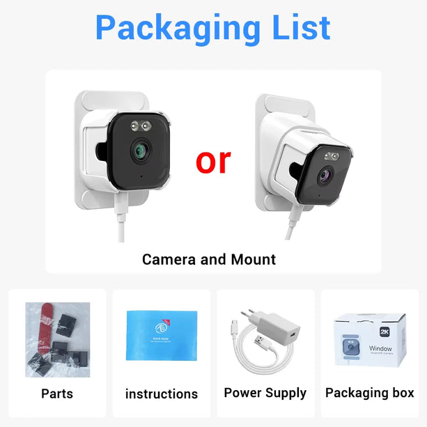 Nedis Caméra de fenêtre Double WiFi, Micro SD, Starlight, résolution 4Mp