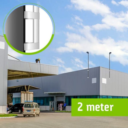 AlarmsystemExpert.de Kameramast 2 Meter Ø 90mm mit Wandhalterung aus Edelstahl