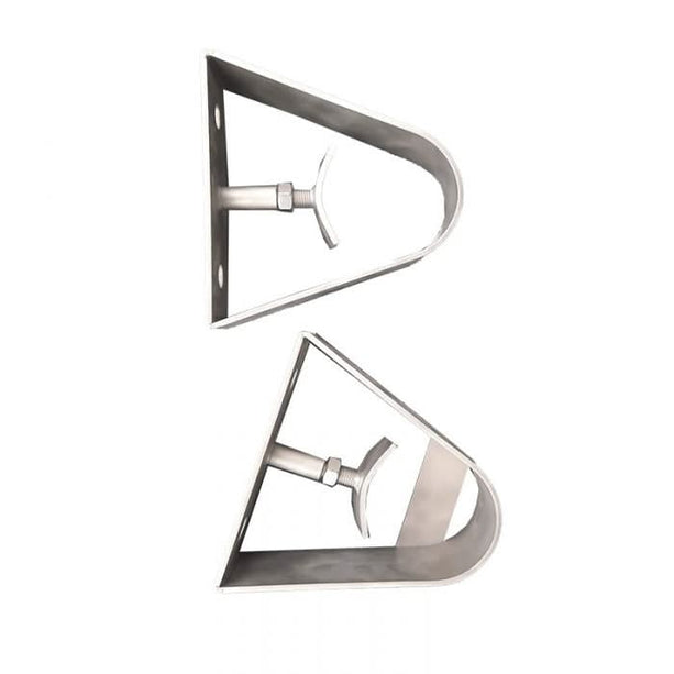 AlarmsystemExpert.co.uk Mât de caméra 2 mètres Ø 90mm avec supports muraux en acier inoxydable