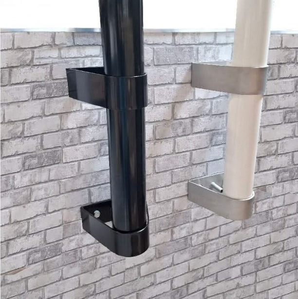 AlarmsystemExpert.co.uk Mât de caméra 4 mètres Ø 90mm avec supports muraux en acier inoxydable