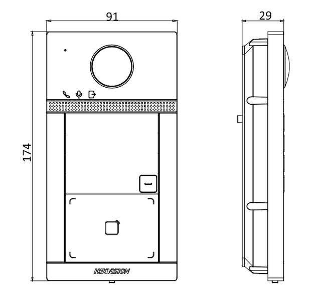 Alarm SystemExpert.co.uk Alarm SystemExpert.co.uk DS-KV8413-WME1/FLUSH Flush-mounted 4 bell pushers IR illumination PoE 12v