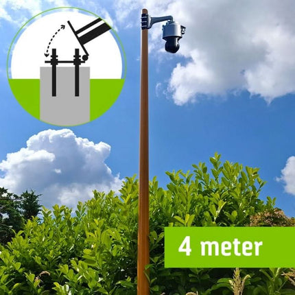 AlarmsysteemExpert.nl AlarmsysteemExpert.nl Lichte houtstructuur cameramast met kantelanker 4 meter