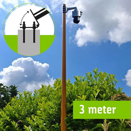 AlarmsysteemExpert.nl AlarmsysteemExpert.nl Lichte houtstructuur cameramast met kantelanker 3 meter