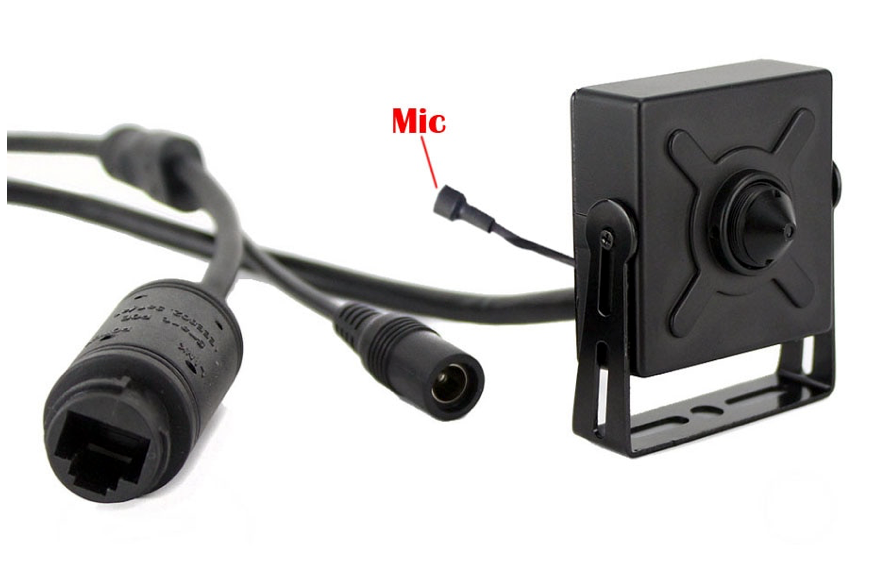 Alarm SystemExpert.co.uk Caméra IP à sténopé 4Mp, angle de vue 75 degrés, objectif 3,7mm, PoE, microphone