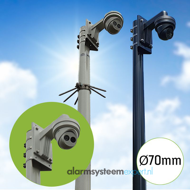 Alarm SystemExpert.co.uk Round camera mast with tilt anchor 2.50 meters