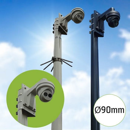 Alarm SystemExpert.co.uk Round camera mast with tilt anchor 3 meters Ø 90mm