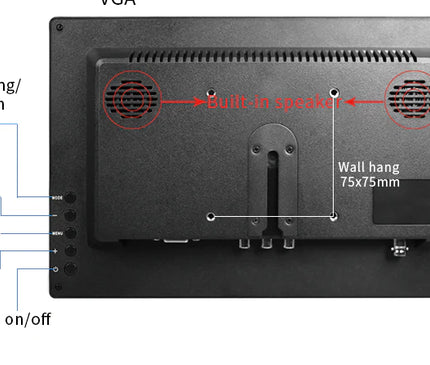AlarmSystemExpert.co.uk Moniteur TFT 13" Full HD avec support de montage pour le mur ou le bureau MODÈLE DE DÉMONSTRATION