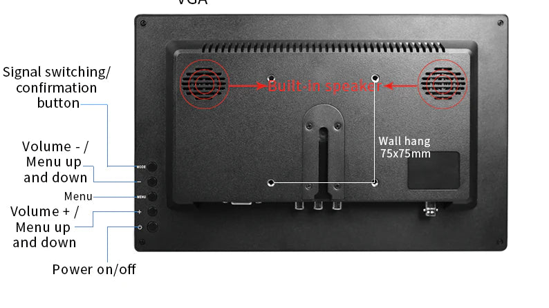 AlarmsysteemExpert.nl Moniteur TFT 13" Full HD avec support de montage pour le mur ou le bureau MODÈLE DE DÉMONSTRATION