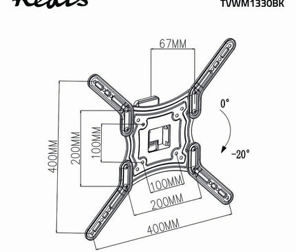 Alarm SystemExpert.nl Alarm SystemExpert.nl TV wall bracket, turn - tiltable, for 23 - 55", Max. 40 kg, 1 pivot point
