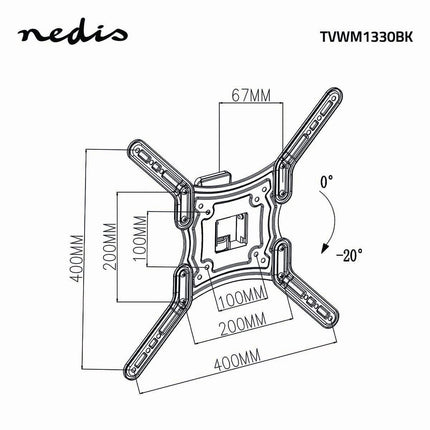 Alarm SystemExpert.nl Alarm SystemExpert.nl TV wall bracket, turn - tiltable, for 23 - 55", Max. 40 kg, 1 pivot point