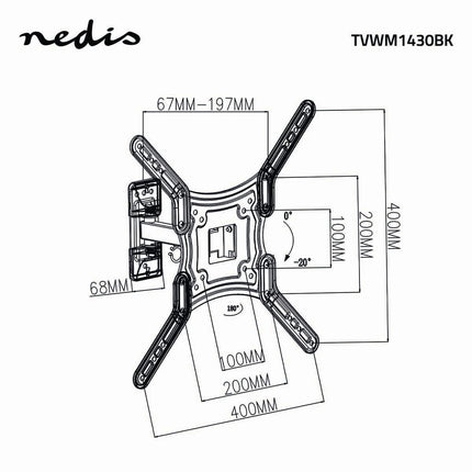 Alarm SystemExpert.nl Alarm SystemExpert.nl TV wall bracket, turn - tiltable, for 23 - 55", Max. 40 kg, 1 pivot point