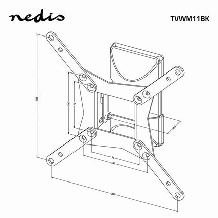 Alarm SystemExpert.nl Alarm SystemExpert.nl TV Wall Bracket, tiltable for 10-32", max. 30Kg. 1 hinge point
