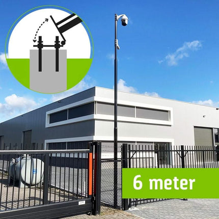Alarm SystemExpert.co.uk Verjüngter Kameramast mit Kippanker und Inspektionsluke, 6 Meter