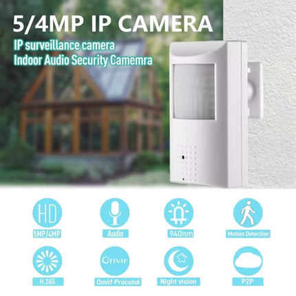 AlarmsysteemExpert.nl Bewegingsmelder IP camera (PIR), Full HD, Onvif, PoE, Microfoon, 940Nm IR