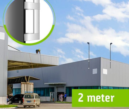 Alarm SystemExpert.co.uk Mât de caméra 2 mètres Ø 90mm avec supports muraux en acier inoxydable