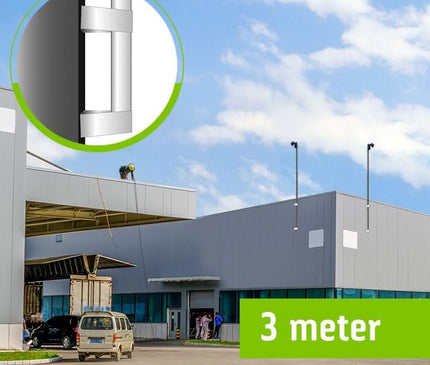 Alarm SystemExpert.co.uk Mât de caméra 3 mètres Ø 90mm avec supports muraux en acier inoxydable