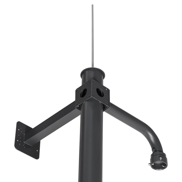 AlarmsystemExpert.co.uk Mât de caméra 4.5m Gris foncé, Acier galvanisé, Paratonnerre