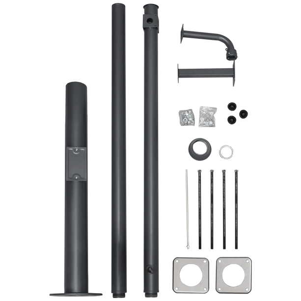 AlarmsystemExpert.co.uk Mât de caméra 4.5m Gris foncé, Acier galvanisé, Paratonnerre