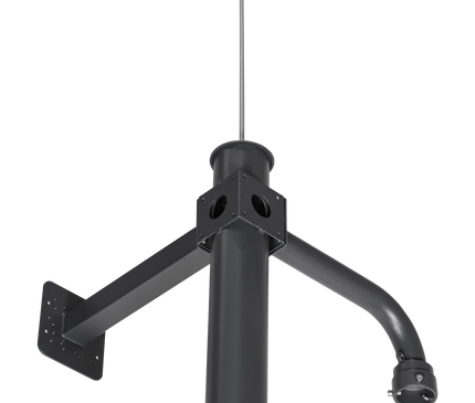 AlarmsysteemExpert.nl Mât pour caméra 4,5 m, gris anthracite, acier galvanisé, paratonnerre