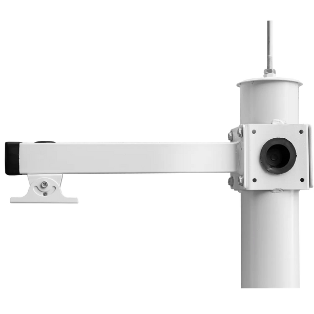 AlarmsysteemExpert.nl Mât pour caméra 4,5 m, blanc, en acier galvanisé, paratonnerre