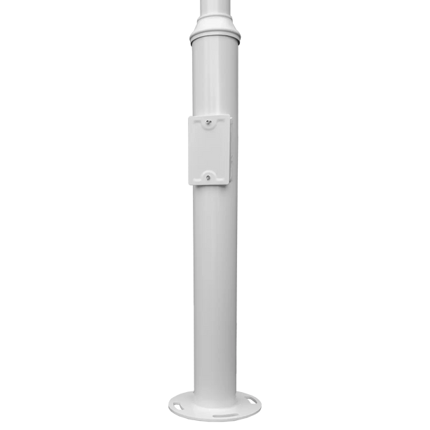 AlarmsysteemExpert.nl Mât pour caméra 4,5 m, blanc, en acier galvanisé, paratonnerre