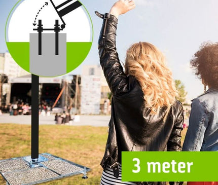 Alarm SystemExpert.nl Alarm SystemExpert.nl Camera mast movable aluminum 3 meters Ø 90mm with tile frame