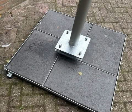 Alarm SystemExpert.nl Alarm SystemExpert.nl Camera mast movable aluminum 3 meters Ø 90mm with tile frame