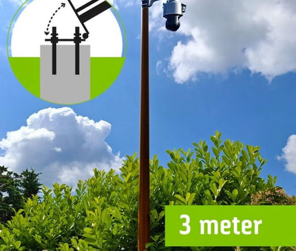 Alarm SystemExpert.co.uk Kameramast mit Kippanker in leichter Holzkonstruktion 3 Meter