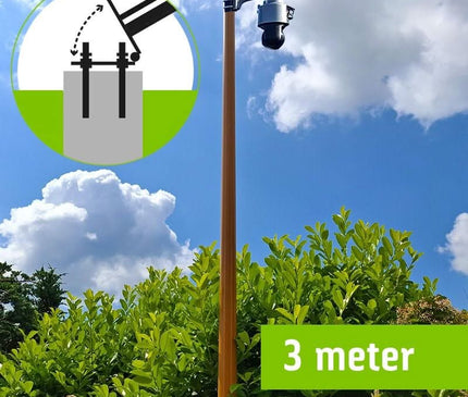 Alarm SystemExpert.nl Alarm SystemExpert.nl Light wood structure camera mast with tilt anchor 3 meters