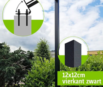 AlarmsysteemExpert.nl Vierkante cameramast met kantelanker 4 meter Zwart