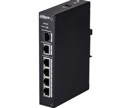 Dahua Dahua DH-PFS3106-4ET-60, 4xPoE poorten, 1x Uplink 1x SFP-poort Gigabit