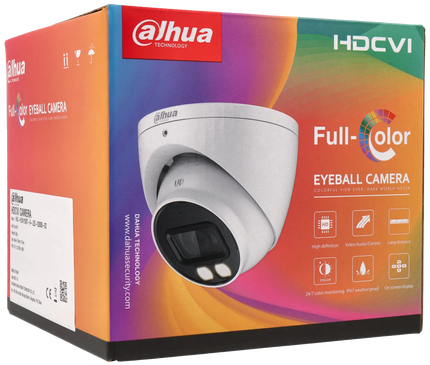 Dahua Dahua HAC-HDW1809T-A-LED, 8MP 2.8mm 4K, HDCVI, Full-Color Eyeball Camera, coaxial