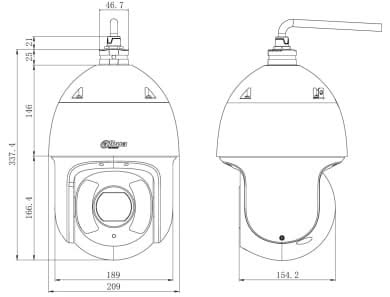 Dahua Dahua IPC-SD6CE445XA-HNR 4MP Speed Dome AI Auto Tracking 45x Zoom inkl. Wandhalterung und Netzteil