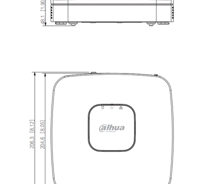 Dahua Dahua NVR2104-P-4KS3 Lite Series, 1x LAN 4x PoE Convient pour 4 caméras IP MODÈLE DEMO
