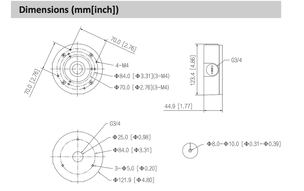 Dahua Dahua PFA5300R montagedoos Muur/montagedoos IP66