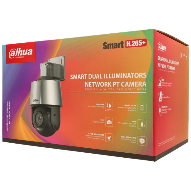 Dahua SD3A400-GN-A-PV, 4MP PT Security Camera with Smart Lighting and Siren