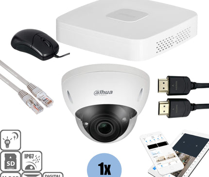 Dahua Dahua Set 1x Dome 8MP + Recorder & Cabling