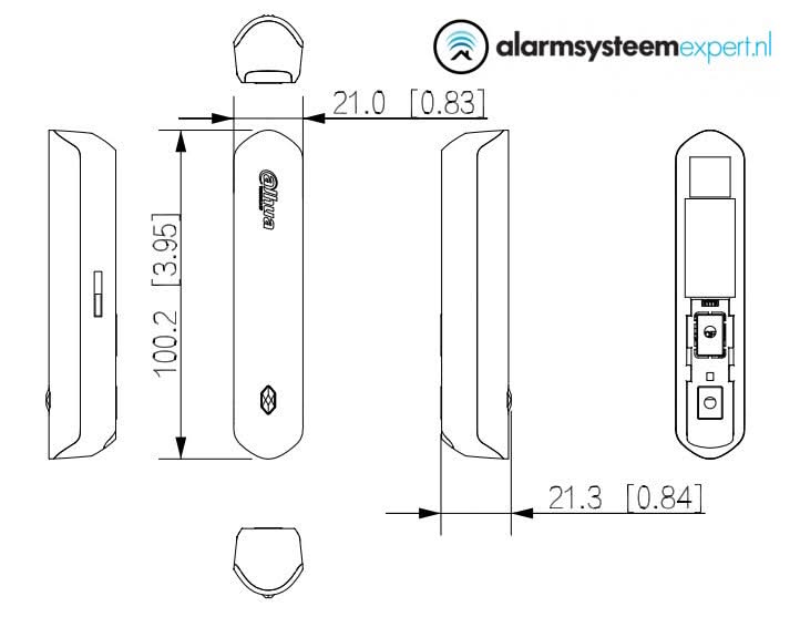 Dahua DHI-ARD323-W2(868S)-B, Magneetcontact Draadloos Klein, Black