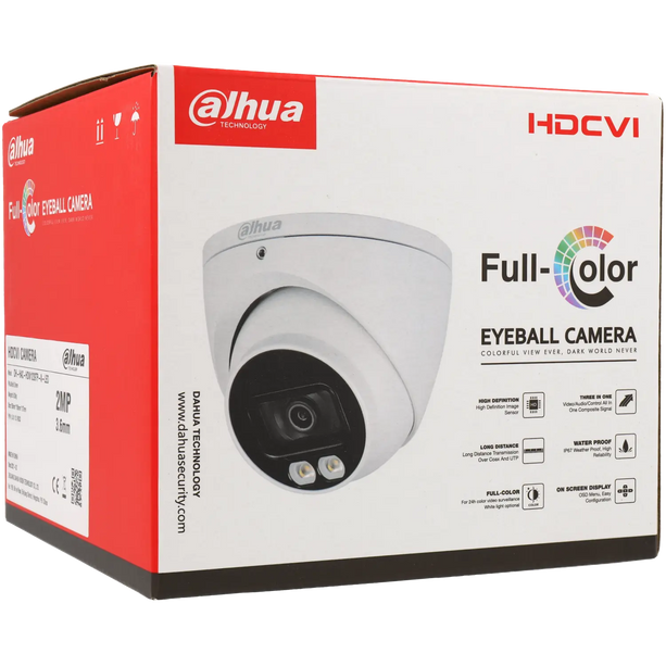 Dahua HAC-HDW2249T-A-LED, 2MP 2.8mm, HD-CVI, Eyeball, Full-Color, coax