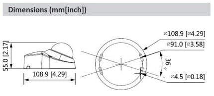 Dahua IPC-HDBW3541F-AS-S2,  5MP Mini Dome Network Camera 2.8mm, Wizsense