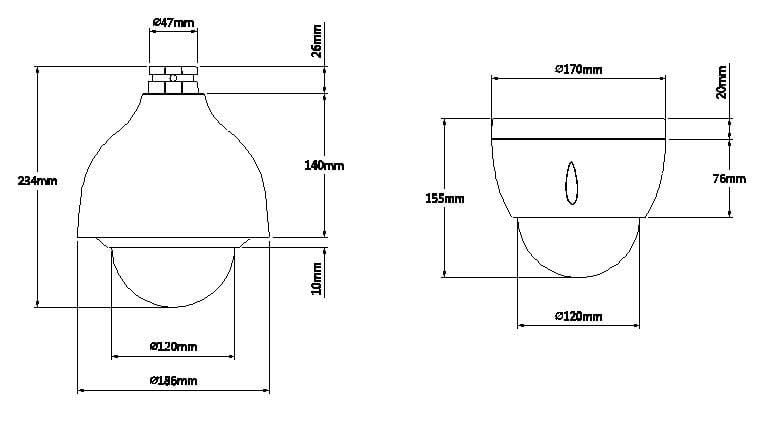 Dahua IPC-SD42212T-HN-S2 Starlight Full HD PTZ camera, 12x zoom, IP66