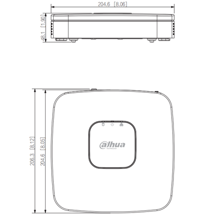 Dahua NVR2104-P-4KS3 Lite Series, 1x LAN 4x PoE Geschikt voor 4 IP camera's DEMO MODEL