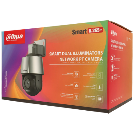 Dahua SD3A400-GN-A-PV, 4MP PT Security Camera with Smart Lighting and Siren