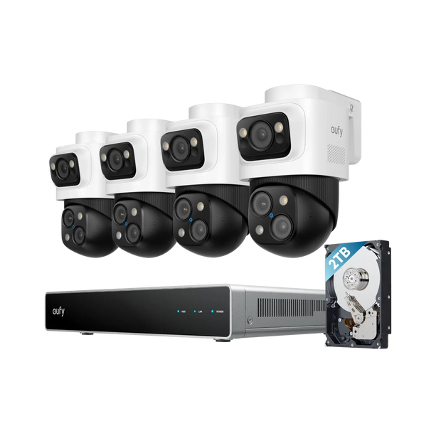 Eufy Beveiligingscamera set; PoE recorder met 4x S4 PTZ